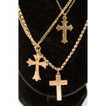 9ct. gold crosses and chains to include rose gold, other chains, approx 23.