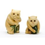 A pair of Burmese Vegetable Ivory Pandas (2)