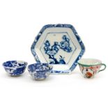 Two Chinese blue and white tea bowls,