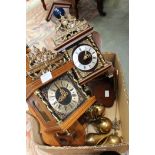 Two Dutch wall clocks with weights and pendulums (2)