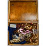 A box of assorted Vintage jewellery etc