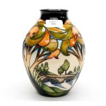 A Moorcroft vase in the Hawes pattern, designed by Nicola Slaney, unusual colourway, dated 2017,