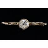 A ladies 9ct gold Everite wristwatch on gold bracelet strap