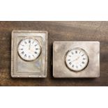 Two Kitney and Co silver cased desk clocks with white dials, London 1993 and 1994,