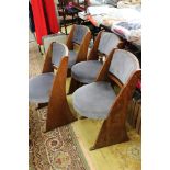 Four Art Deco oak side chairs (4)