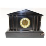 A Victorian slate mantle clock