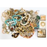 Vintage costume jewellery to include glass necklaces,