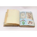 A late Victorian album containing a collection of various birthday and memorial cards,