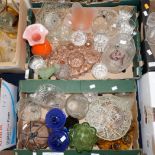 Two boxes of glassware to include Murano,