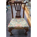 A Victorian mahogany side chair, in the manner of Thomas Chippendale, originally an armchair,
