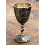 A silver goblet, Birmingham 1973, maker J B Chatterley, weighing approx 7.