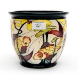 A Moorcroft jardiniere in the Carp circles pattern, designed by Sally Tuffin, dated March 2017,