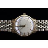 A gentlemen's gold plated stainless steel automatic Seamaster wristwatch, silvered dial,
