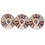 Three Japanese Imari pallet plates