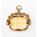 A 9ct gold citrine spinning fob