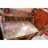 A late Victorian kneehole washstand,