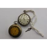 A silver pocket watch and another (af) (2)