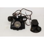 A GPO/FWR black telephone and wall bell