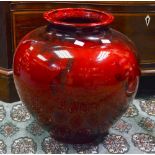 A very large Royal Doulton Flambe Floor Vase. Circa 1920. Size 47.5cm high x 42 cm diam.