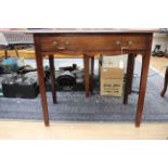 A George III oak side table, fitted with a single drawer,