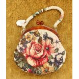 Petit Point handbag with floral design,
