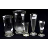 A collection of pharmacists measuring glass jars (5)