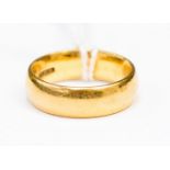 A 22ct gold wedding band, approx 5mm wide, size J, total weight approx 6.