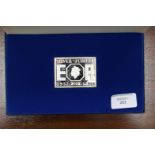 A boxed Silver Jubilee silver stamp ingot with first day cover stamp