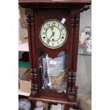 A Westminster chime Edwardian wall clock mahogany