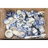 Box of modern Delf wares, pots, plates,