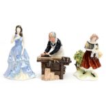 A Royal Doulton pretty ladies, Andrea figure HN4914, 'The Carpenter' HN2678,