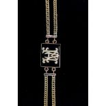 A 15ct gold monogrammed black onyx two row bracelet with a length of approx 7.