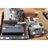 A quantity of projectors and camera and printer and transformer 18 items