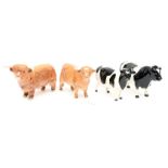 Beswick Cattle: Champion Claybary Leegwate Cow, Champion Coddington Hilt Bull,