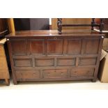 A George II and later oak mule chest,