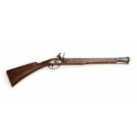 An antique 18¼” barrel flintlock blunderbuss fitted with a flared muzzle.
