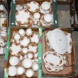 A very large collection of Royal Albert Country Roses wares including part dinner set, tea set,