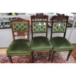 Six Victorian upholstered dining chairs, circa 1880,