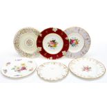 Royal Crown Derby cabinet plates to include hand painted