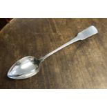 A George III Irish silver basting spoon in a fiddle pattern, engraved initials,