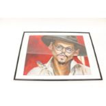 A limited edition print of Johnny Depp by Derren Brown 3/50,