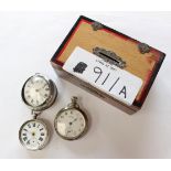 Three various silver watches,