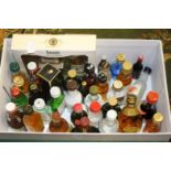 A collection of alcohol miniatures including Whiskey, Haig Dimple,