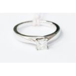 A Canadian Ice diamond solitaire 18ct white gold ring,