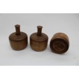 Three treen pastry moulds