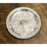 A Cantonese white metal embossed trinket tray, weighing approx 3.