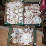 A box of Royal Crown Derby 'Posie' pattern part tea-wares, some seconds,