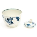 A Worcester porcelain sugar bowl, prunus decoration,