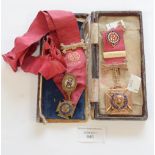 A cased group of Order of Buffalo medals and silk, weighing approx 24.