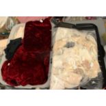 A large quantity of lace trimmings - fabric remnants in wool, cotton, flannel,